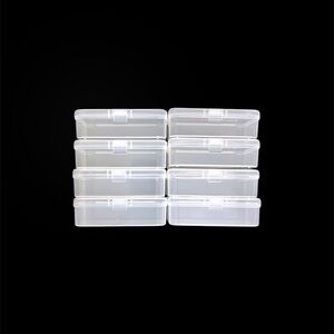 Set of 8 Small Clear Plastic Storage Organizer Container Boxes